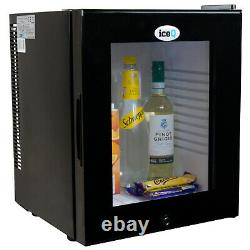 IceQ 24 Ltr Black Glass Door Mini Bar Fridge With Lock, Hotels, B&B, Bedrooms