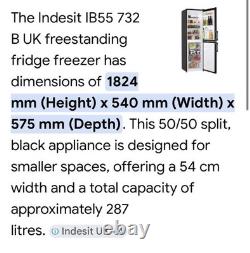 Indesit Black Freestanding Fridge-Freezer indegst, 2 Doors, 54cm Wide, Used