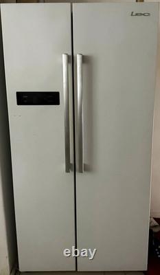 LEC White American Side-by-Side Fridge-Freezer, Freestanding, Frost Free, 2 Door