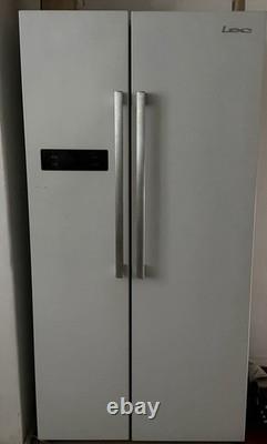 LEC White American Side-by-Side Fridge-Freezer, Freestanding, Frost Free, 2 Door