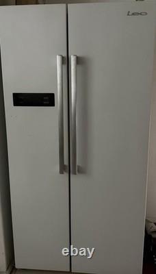 LEC White American Side-by-Side Fridge-Freezer, Freestanding, Frost Free, 2 Door