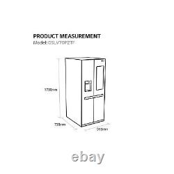 LG 635 Litre American Fridge Freezer Steel GSLV70PZTF