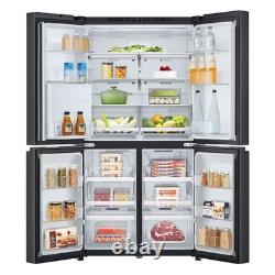 LG NatureFRESH 637 Litre Four Door American Fridge Freezer Black GMF960EV4E