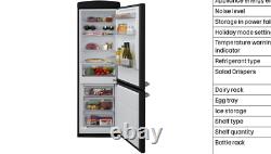 Lamona Black Retro Right Hand Opening Doors Fridge Freezer New Boxed