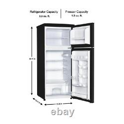 Magic Chef Mini Fridge 4.5 cu. Ft. Crisper 2-Door Drawer Removable Shelves Black