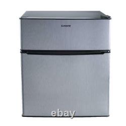 Mini Fridge Small Refrigerator Freezer 3.1 CU FT Two Door Compact Stainless Cool