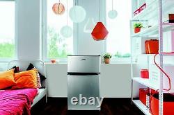 Mini Fridge With Freezer 3.1 Cu. Feet Compact Small 2 Door Refrigerator Silver