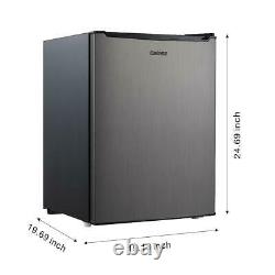 Mini Refrigerator 2.7 Cu Ft Stainless Steel Single Door Small Fridge Dorm Office