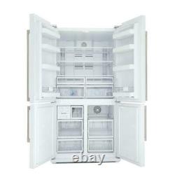 New Smeg French Four Door FQ60BPE American Fridge Freezer In Gloss White A+ 610L