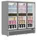 New Upright Triple Glass Door Display Silver Food Freezer Ice Cream Rrp £5997