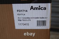 New White Amica FD171.4 50cm 2 Door Under Counter Undercounter Fridge Freezer