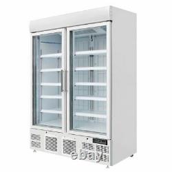 Polar Double Door Display Freezer with Light Box 920Ltr