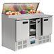 Polar Refrigerated 3 Door Pizza And Salad Prep Counter Display 390 L Commercial