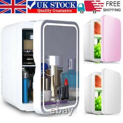 Portable 8L Beauty Cosmetic Fridge LED Makeup Mirror Door Mini Skincare Cooler