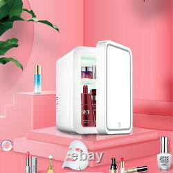 Portable 8L Beauty Cosmetic Fridge LED Makeup Mirror Door Mini Skincare Cooler