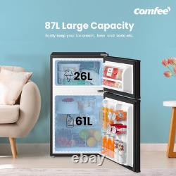 RCT87BL2(E) under Counter Fridge Freezer, 87L Double Door Small Fridge Freezer w