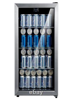 Refrigerator Mini Beer Beverage Wine Soda Fridge Glass Door 115 Can Drink Cooler