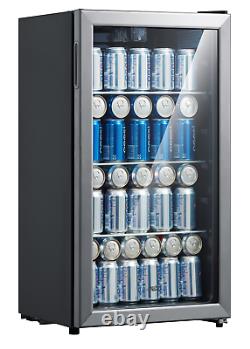 Refrigerator Mini Beer Beverage Wine Soda Fridge Glass Door 115 Can Drink Cooler