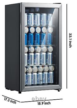 Refrigerator Mini Beer Beverage Wine Soda Fridge Glass Door 115 Can Drink Cooler