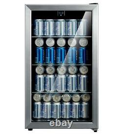 Refrigerator Mini Beer Beverage Wine Soda Fridge Glass Door 115 Can Stainless