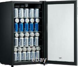 Refrigerator Mini Beer Beverage Wine Soda Fridge Glass Door 115 Can Stainless