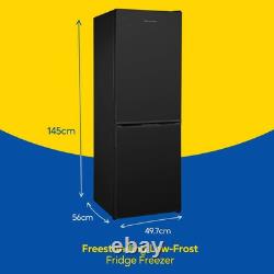 Russell Hobbs Black Low Frost Freestanding Fridge Freezer RH145FF501E1B