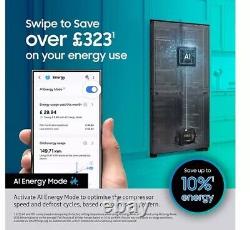 SAMSUNG Bespoke with See-Thru Door RF65DB970E22EU Smart Fridge Freezer Black