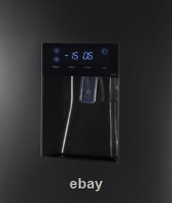 SIA Freestanding 2 Door American Fridge Freezer 627L with Dispenser Silver