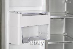 SIA Freestanding 2 Door American Fridge Freezer 627L with Dispenser Silver