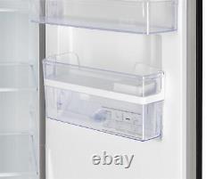 SIA Freestanding 2 Door American Fridge Freezer 627L with Dispenser Silver