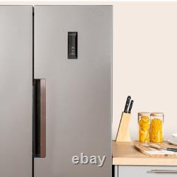 SIA SAFF460SI Freestanding 2 Door American Style Fridge Freezer 446L in Silver