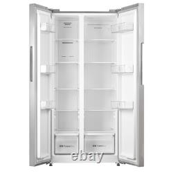 SIA SAFF460SI Freestanding 2 Door American Style Fridge Freezer 446L in Silver