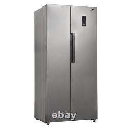 SIA SAFF460SI Freestanding 2 Door American Style Fridge Freezer 446L in Silver