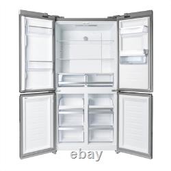 SIA SXD505IXE 4 Door American Style Fridge Freezer In Silver, 490L
