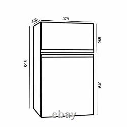 SIA UFF01SS 88L Silver/Grey Freestanding Under Counter 2 Door Fridge Freezer