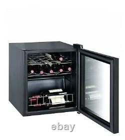SMAD 15 Bottle Wine Cooler Fridge Countertop LED Touchscreen 46L Glass Door