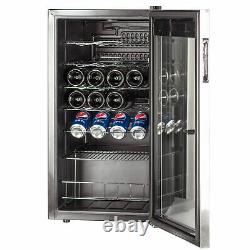 SMAD 35 Bottle Wine Cooler LED Touch Screen S/Steel Glass Door Drinks Fridge