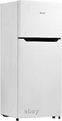 SMAD Free Standing Fridge Freezer 126L White Double Door Refrigerator