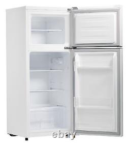 SMAD Free Standing Fridge Freezer 126L White Double Door Refrigerator