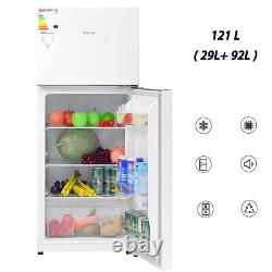 SMAD Free Standing Fridge Top Freezer Refrigerator White Two Door 126L Quiet