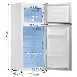 SMAD Top Freezer Double Door Fridge Free Standing 126L Standard White