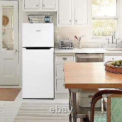 SMAD Two Door Fridge Freezer Refrigerator White 126L Free Standing White Quiet