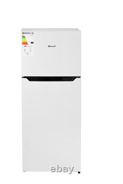 Smad 126 Liters 2 Door Fridge Freezer Stainless Steel Freestanding Home White