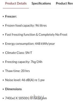 Smeg FT41BXE 3 Door American Style Fridge Freezer, A+ Energy Rating 80cm Wide