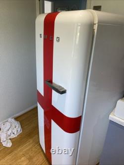 Smeg Fridge. England Flag On Door. Ice Box
