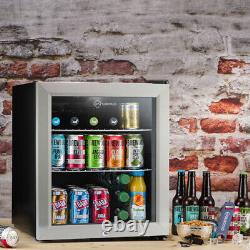 Subcold Super 50 LED Black/Stainless Steel Door Mini Beer & Drinks Fridge A+