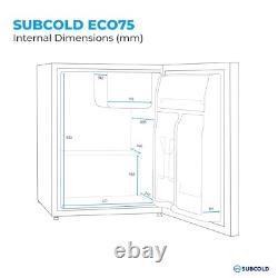 Subcold Table Top Mini Fridge 75L with Ice Box Freezer Zone ECO75 LED Black