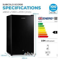 Subcold Under Counter Fridge 100L Freestanding with Ice Box Freezer ECO100 Black