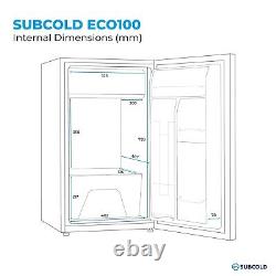 Subcold Under Counter Fridge 100L Freestanding with Ice Box Freezer ECO100 Black