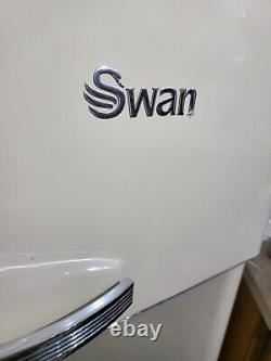 Swan Retro 208L Top Mounted Fridge Freezer Chrome Detail Glass Shelves & Drawer